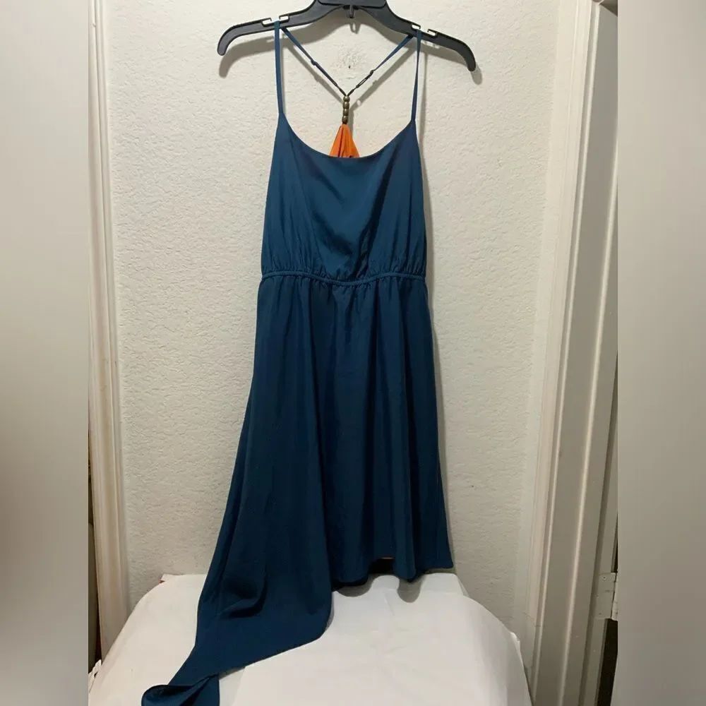 NWT BCBG Paris Deep Teal spaghetti asymmetrical Dress Size XXS